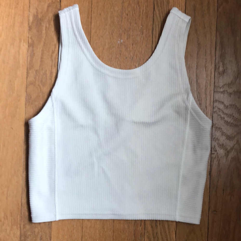 Lululemon Ribbed Softstreme Cropped Tank Top in Ivory